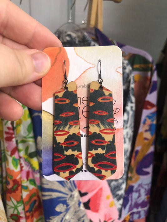 Esther Jane - Long Dangle Timber Earrings - Rectangles