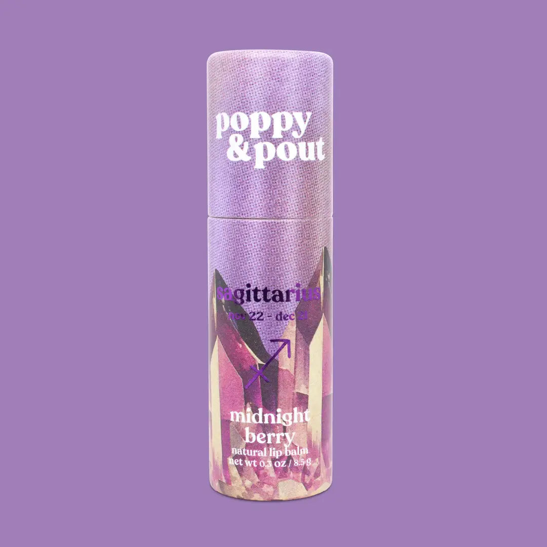 PRE-ORDER AVAILABLE - Poppy & Pout - Zodiac Lip Balm - Sagittarius | Midnight Berry