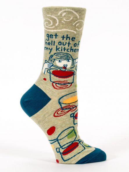 Blue Q - Ladies Crew Socks - Get the Hell Out Of My Kitchen