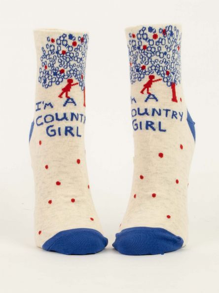 Blue Q - Ladies Ankle Socks - I'm a Country Girl