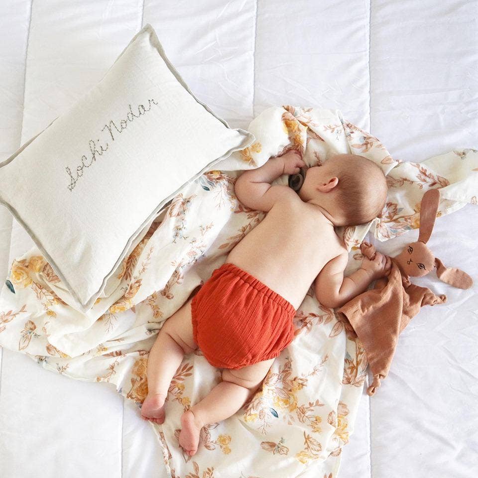 Savannah and Three - Muslin Wrap - Vintage Brown Floral