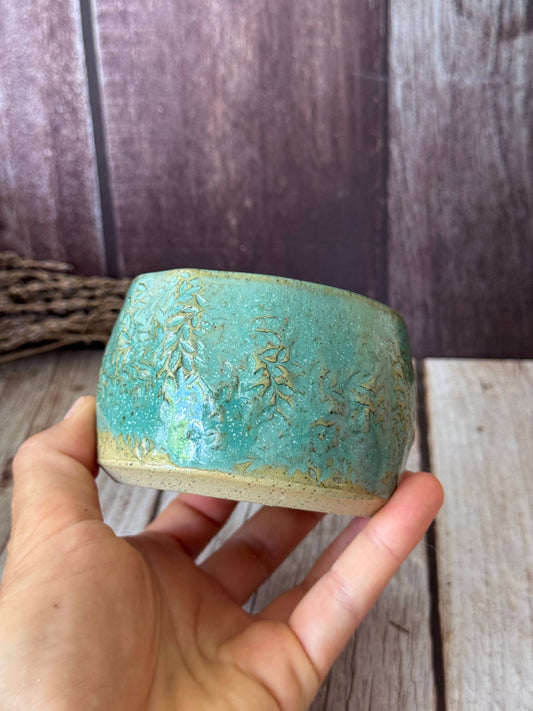 Wolf and Clay Pty Ltd - Hug Mug - Floral Imprinted - Green