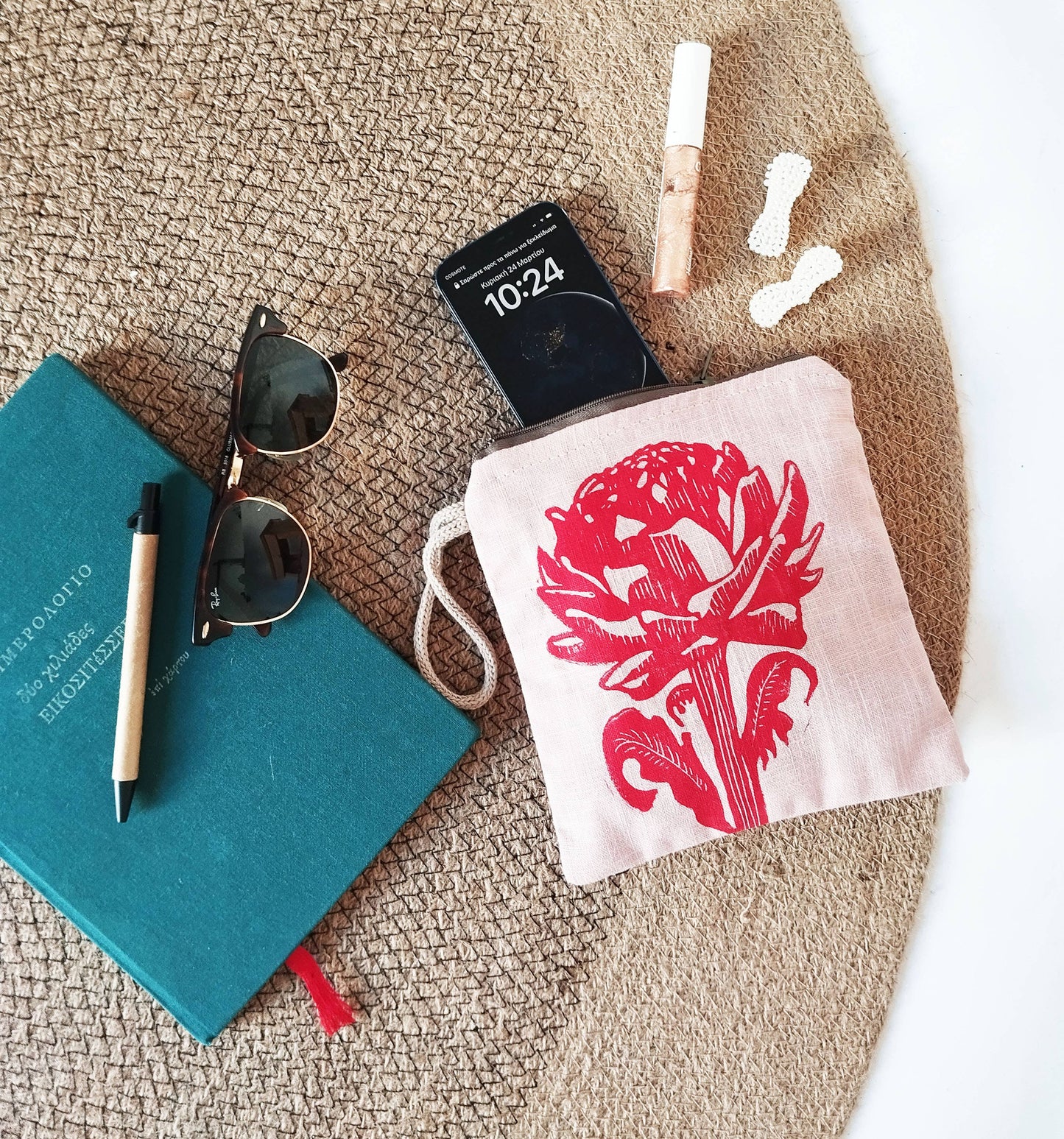 PRE-ORDER AVAILABLE - The Ink Job - Linen Pouch with Zipper - Artichoke