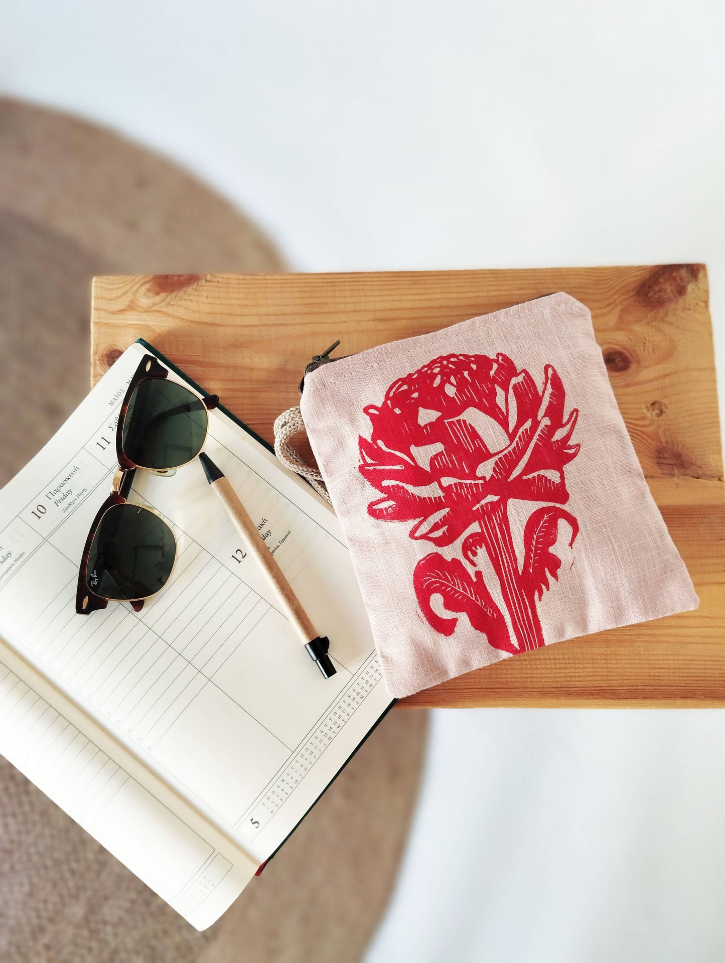 PRE-ORDER AVAILABLE - The Ink Job - Linen Pouch with Zipper - Artichoke