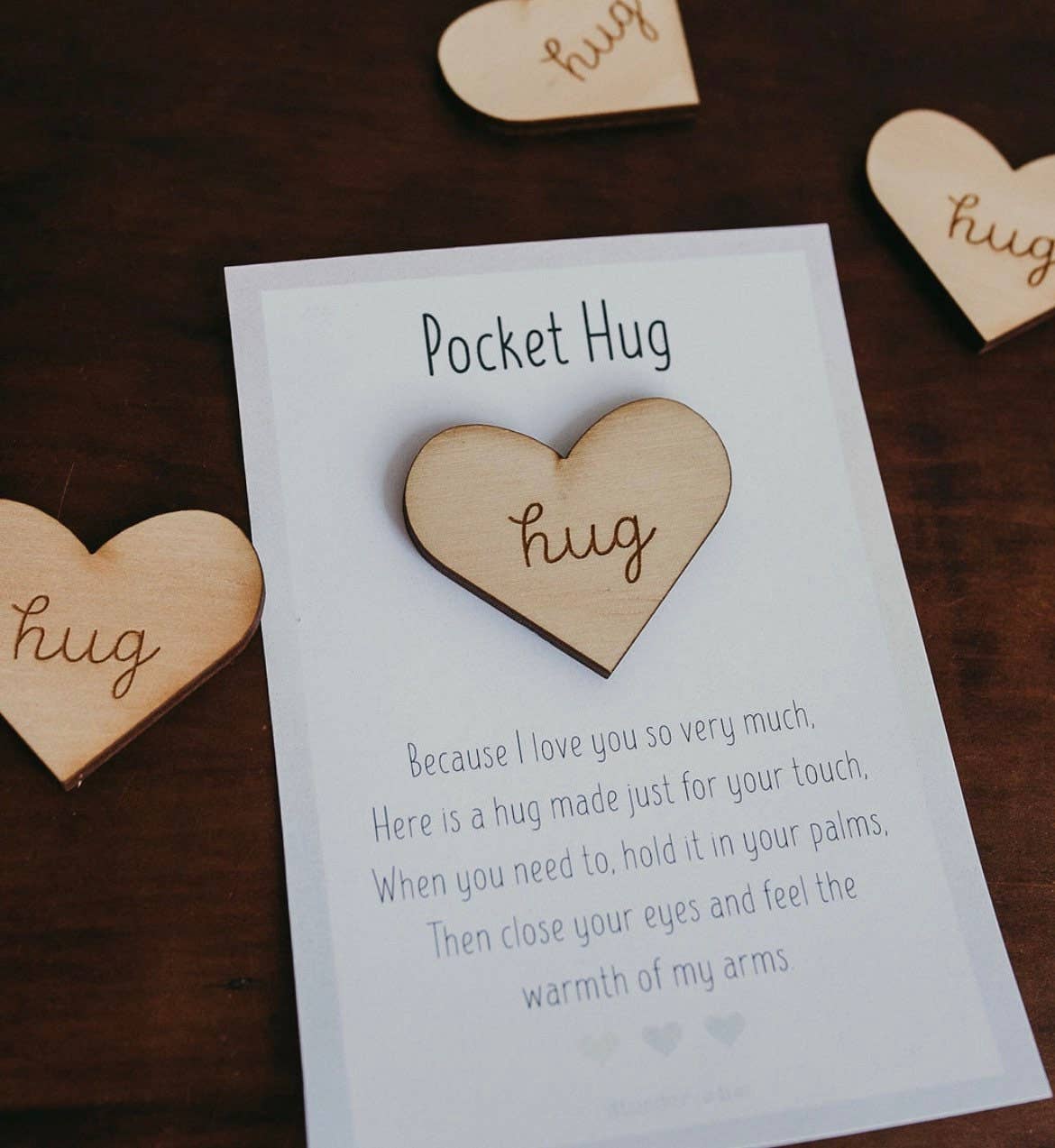To & From Cards - Greeting Card w/wooden Pocket Hug