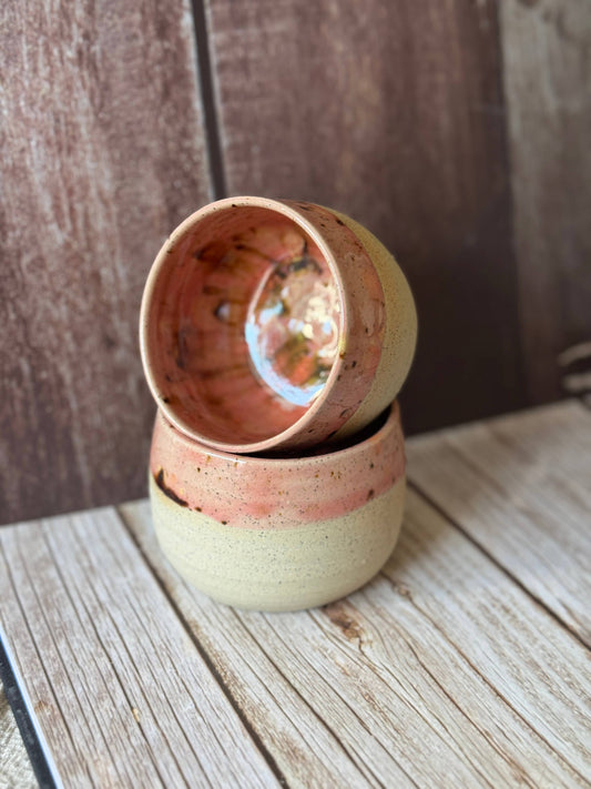 Wolf and Clay - Mini Hug Mug - Soft Pink with Brown Spots