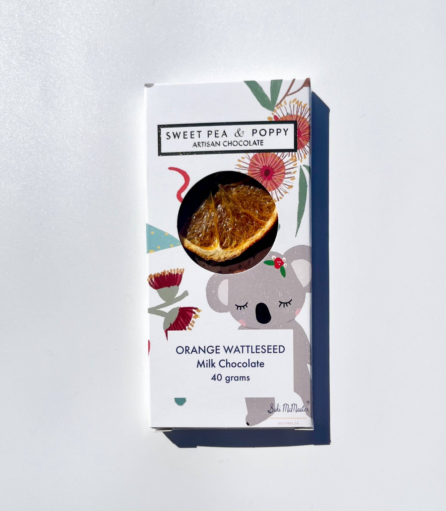 Sweet Pea & Poppy - Artisan Chocolate Bar - Orange Wattleseed