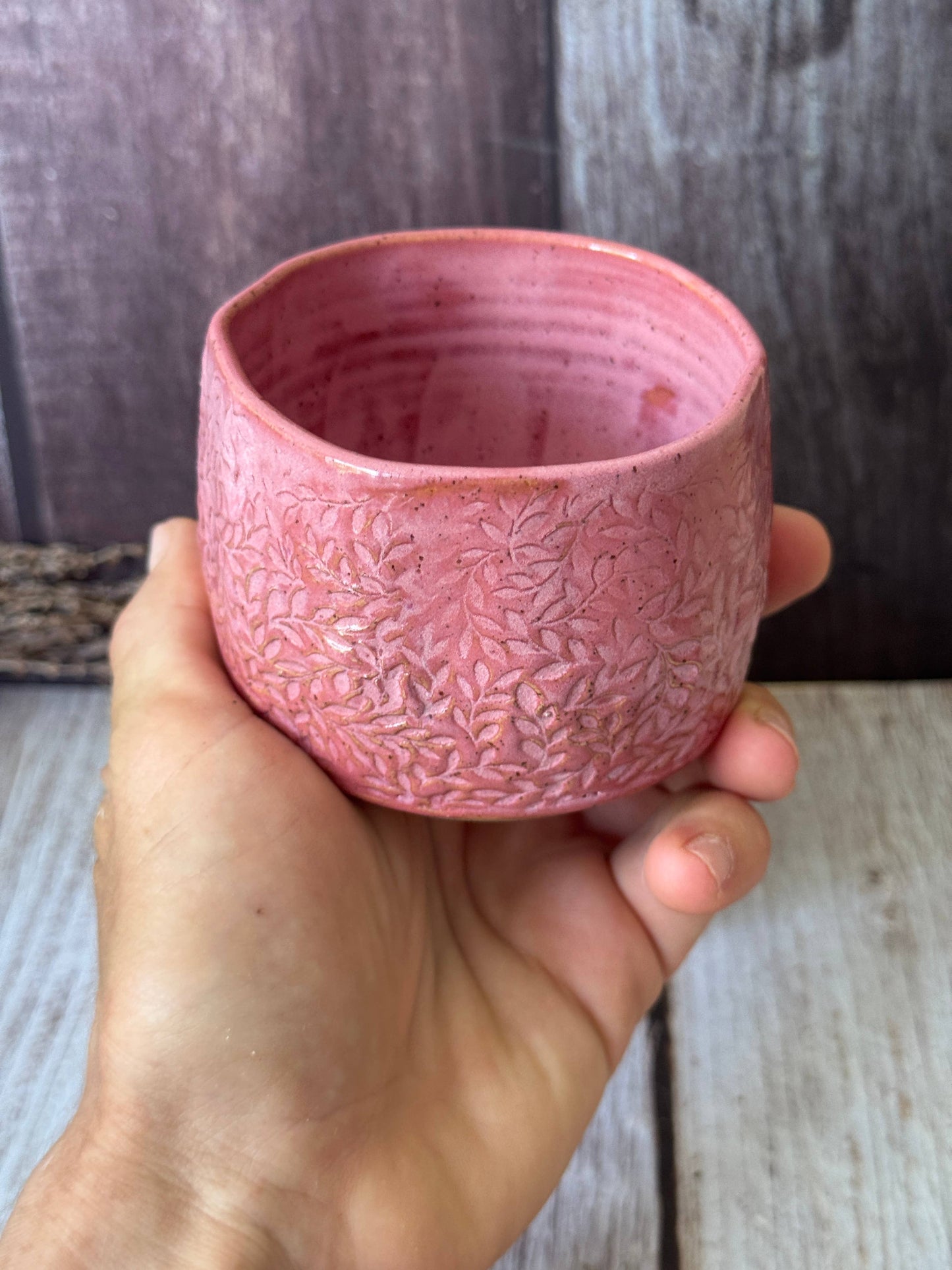 Wolf and Clay Pty Ltd - Hug Mug - Floral Imprinted - Dark Pink