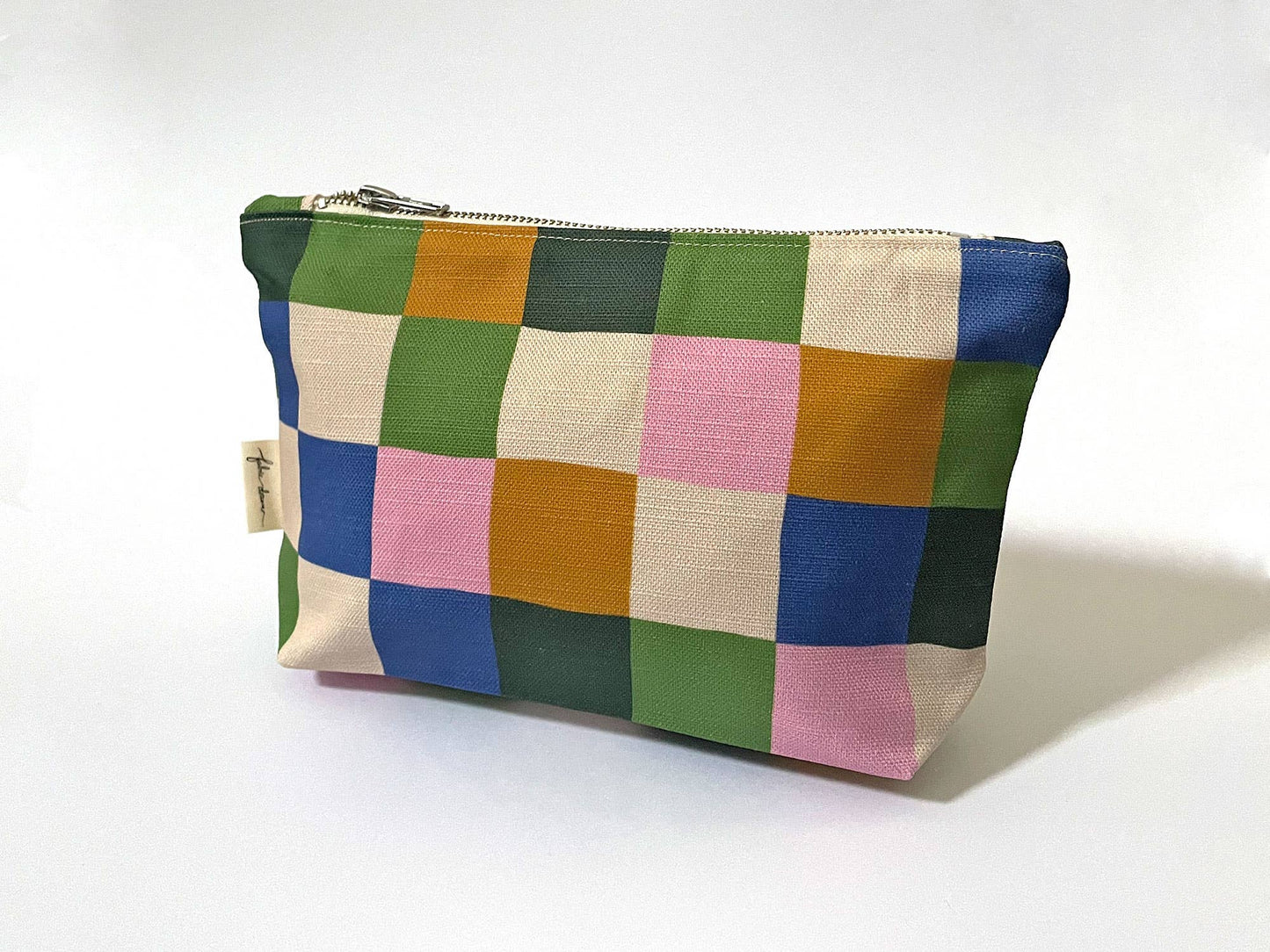 Fabric Drawer -Handmade Make-up, Travel, Clutch Zip Purse - Picnic (Dark)