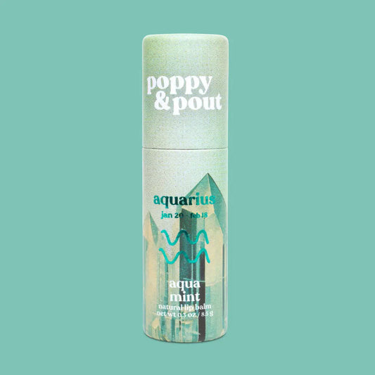 PRE-ORDER AVAILABLE - Poppy & Pout - Zodiac Lip Balm - Aquarius | Aqua Mint