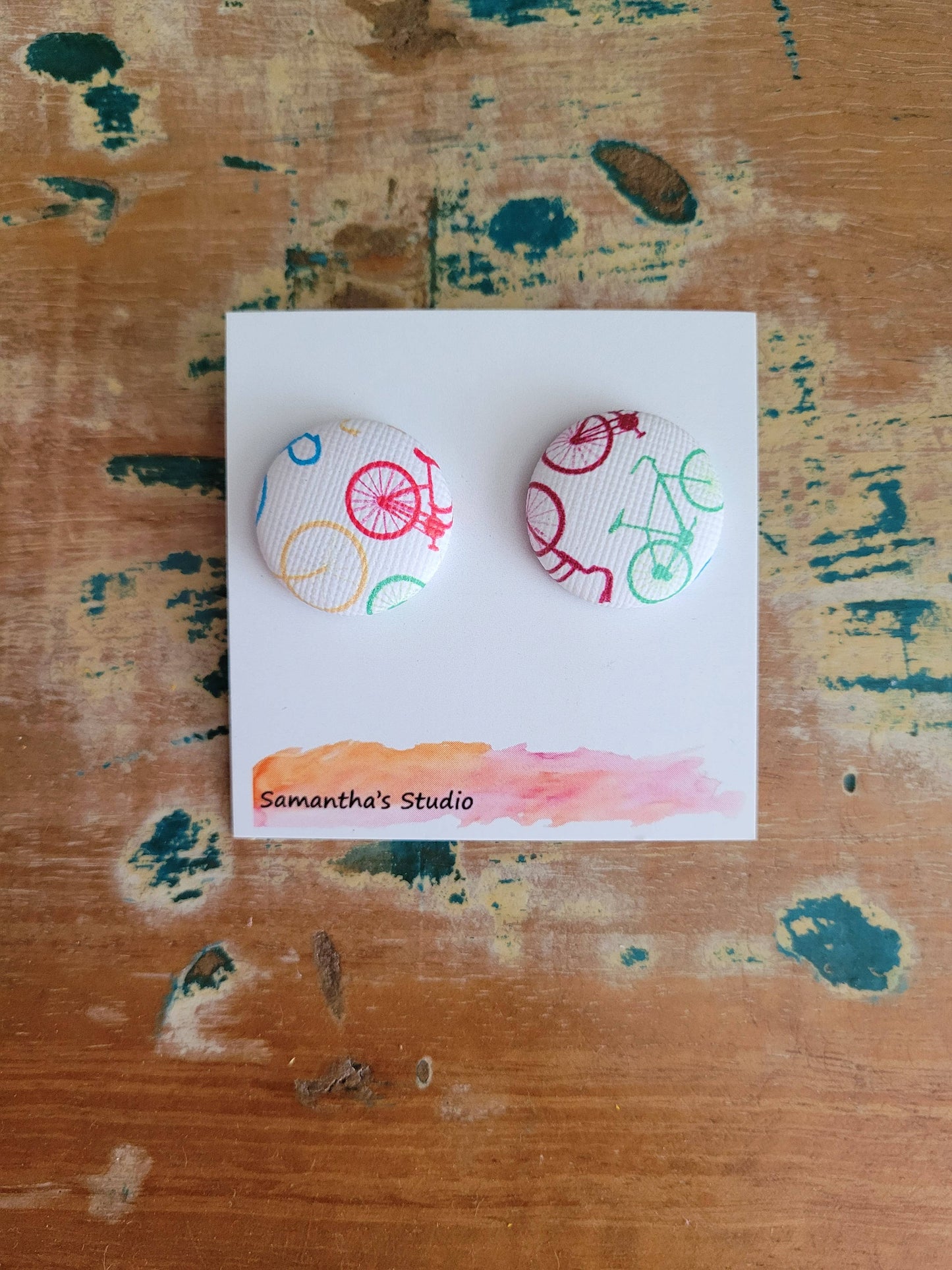Samantha's Studio - Earrings - Bike Button Studs