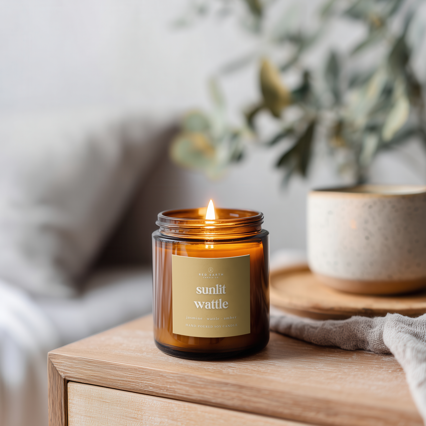 PRE-ORDER AVAILABLE - Red Earth Candle Co. - Soy Candle - Sunlit Wattle
