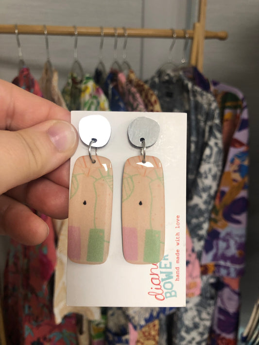 Diana Bower Designs - Earrings - X-Large Dangles - Abstract Rectangles