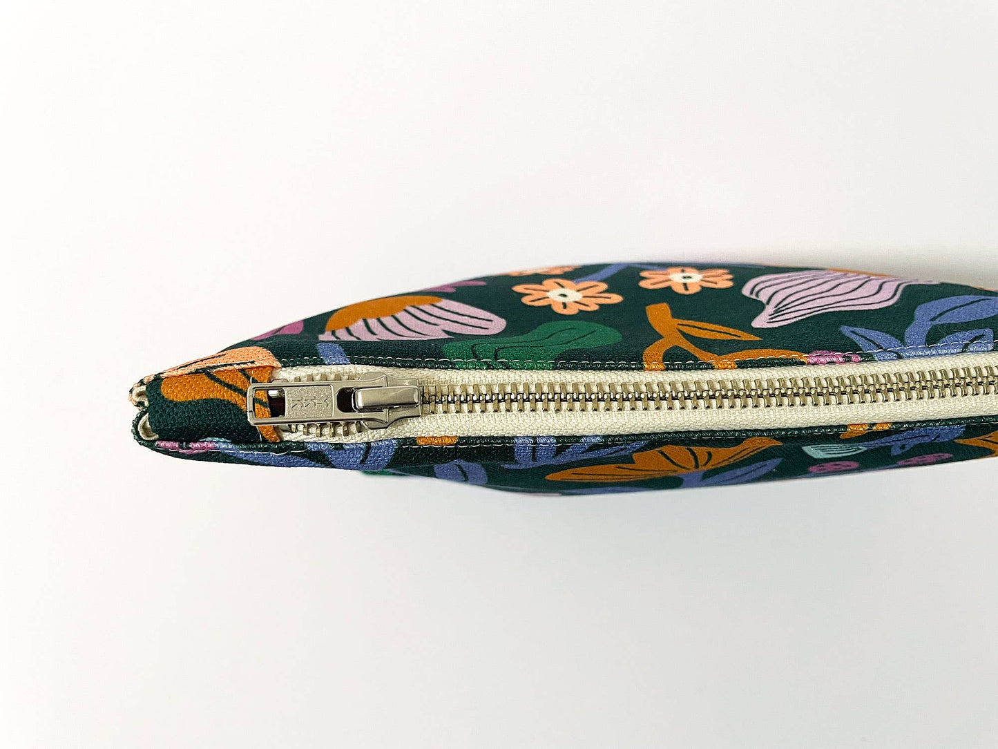 Fabric Drawer - Handmade Make-up, Travel, Fabric Zip Purse - Frolic (Dark)