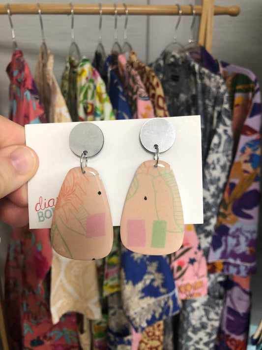 Diana Bower Designs - Earrings - X-Large Dangles - Abstract Teardrops