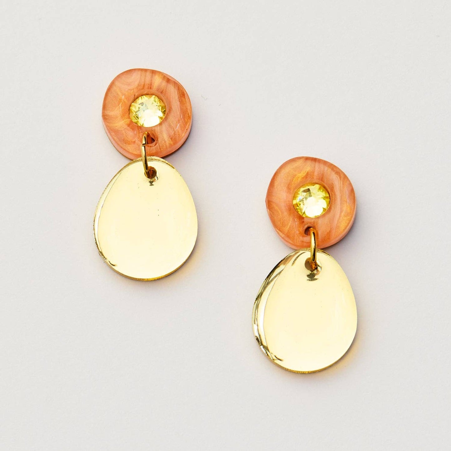 Martha Jean - Jam Gem Earrings - Peach-Gold