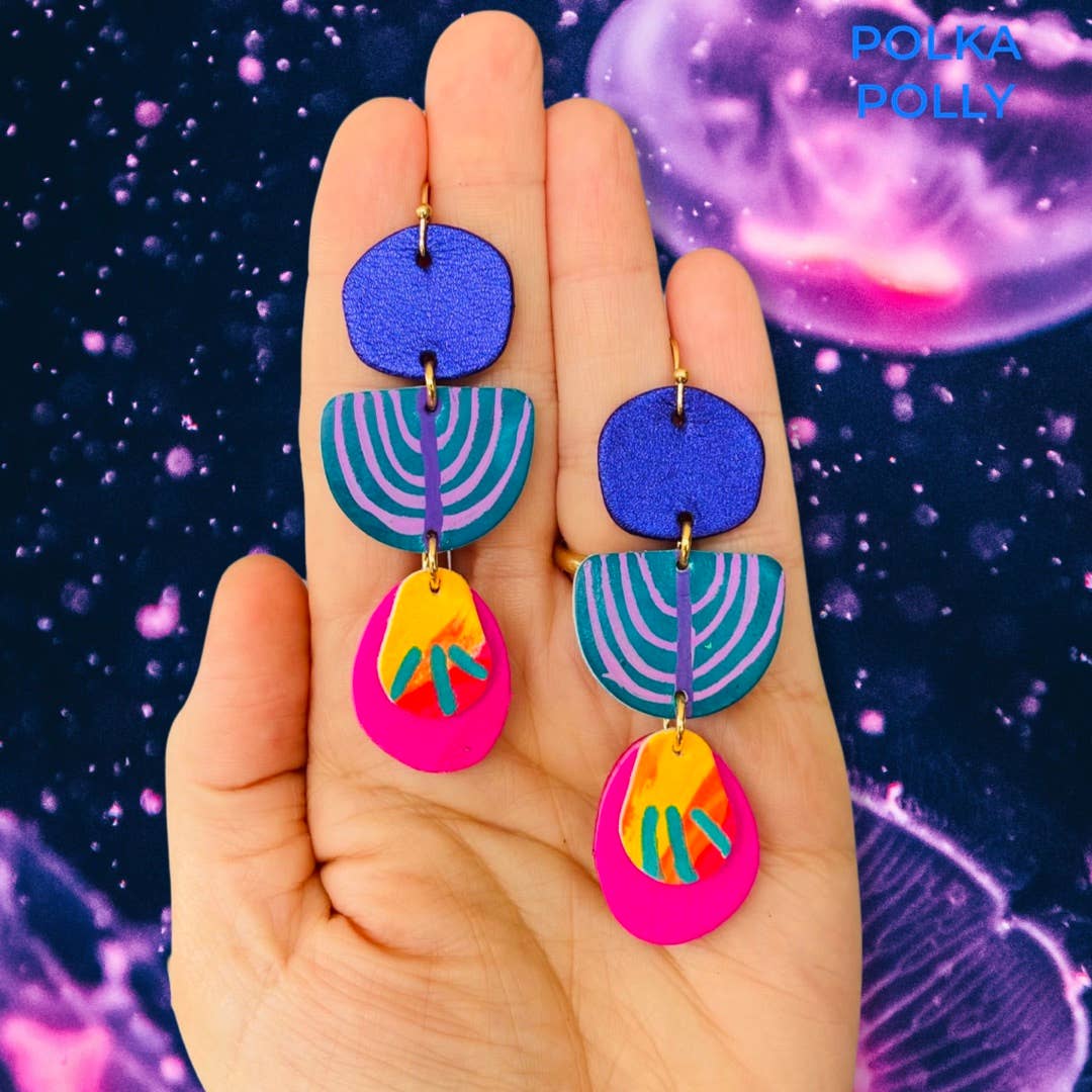 Polka Polly - Earrings - Lilac Salvia