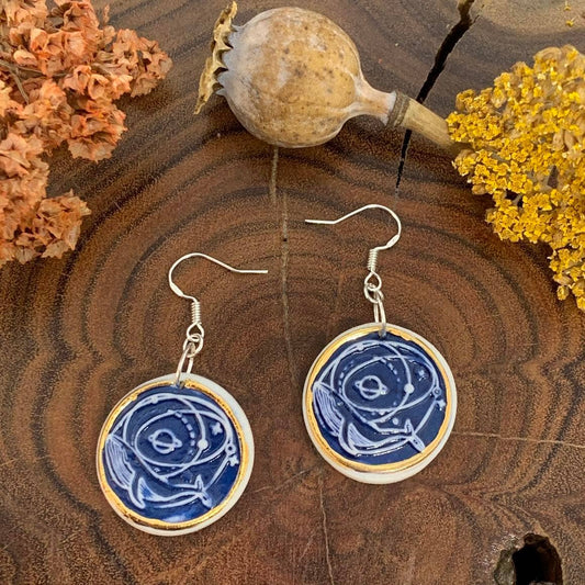 Wolf and Clay - Universe Collection - Porcelain Dangle Earrings