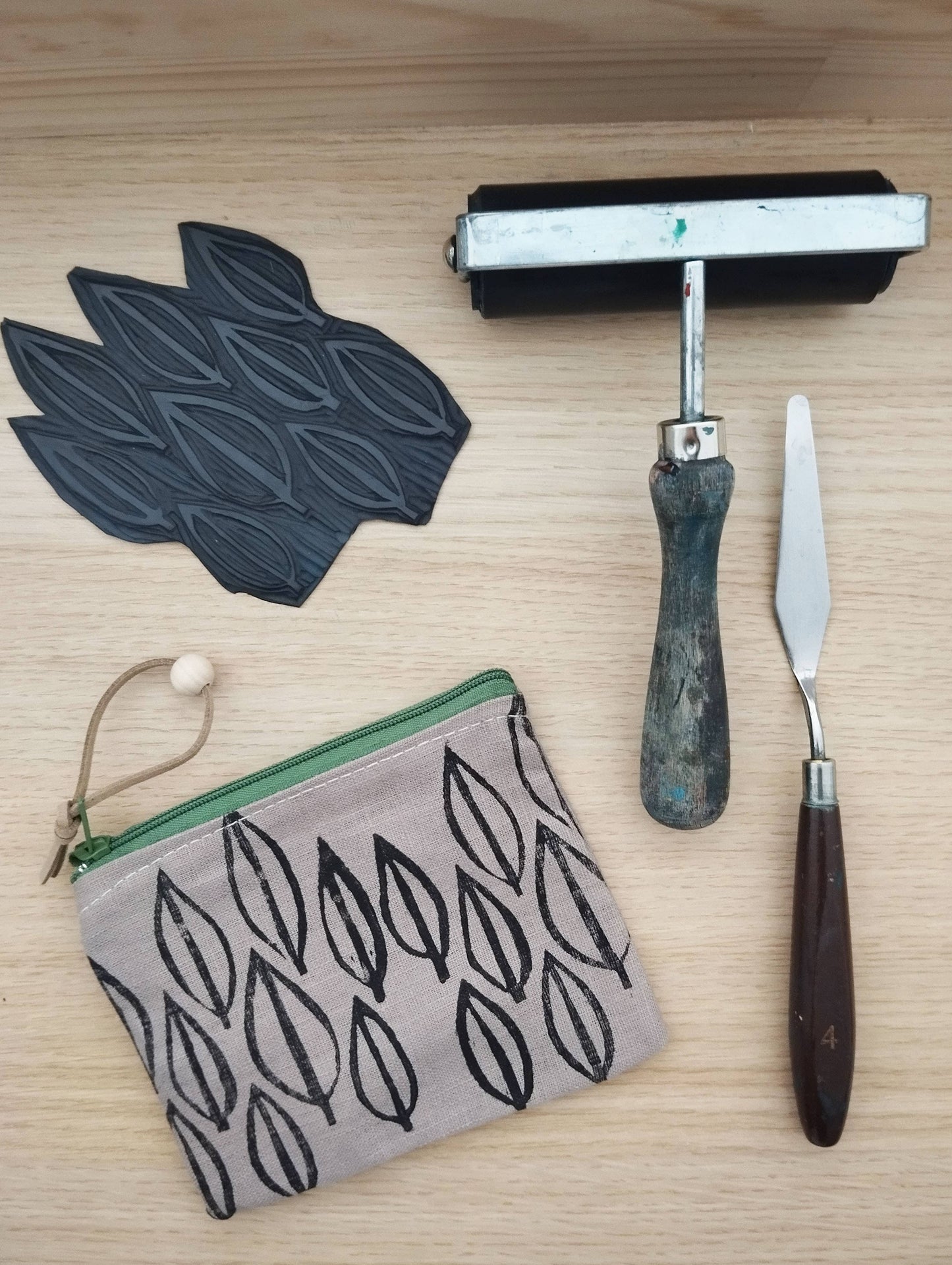 PRE-ORDER AVAILABLE - The Ink Job - Linen Pouch with Zipper - Leaf Print
