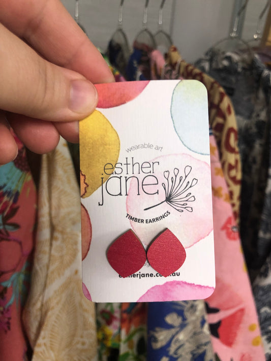 Esther Jane - Timber Stud Earrings - Red
