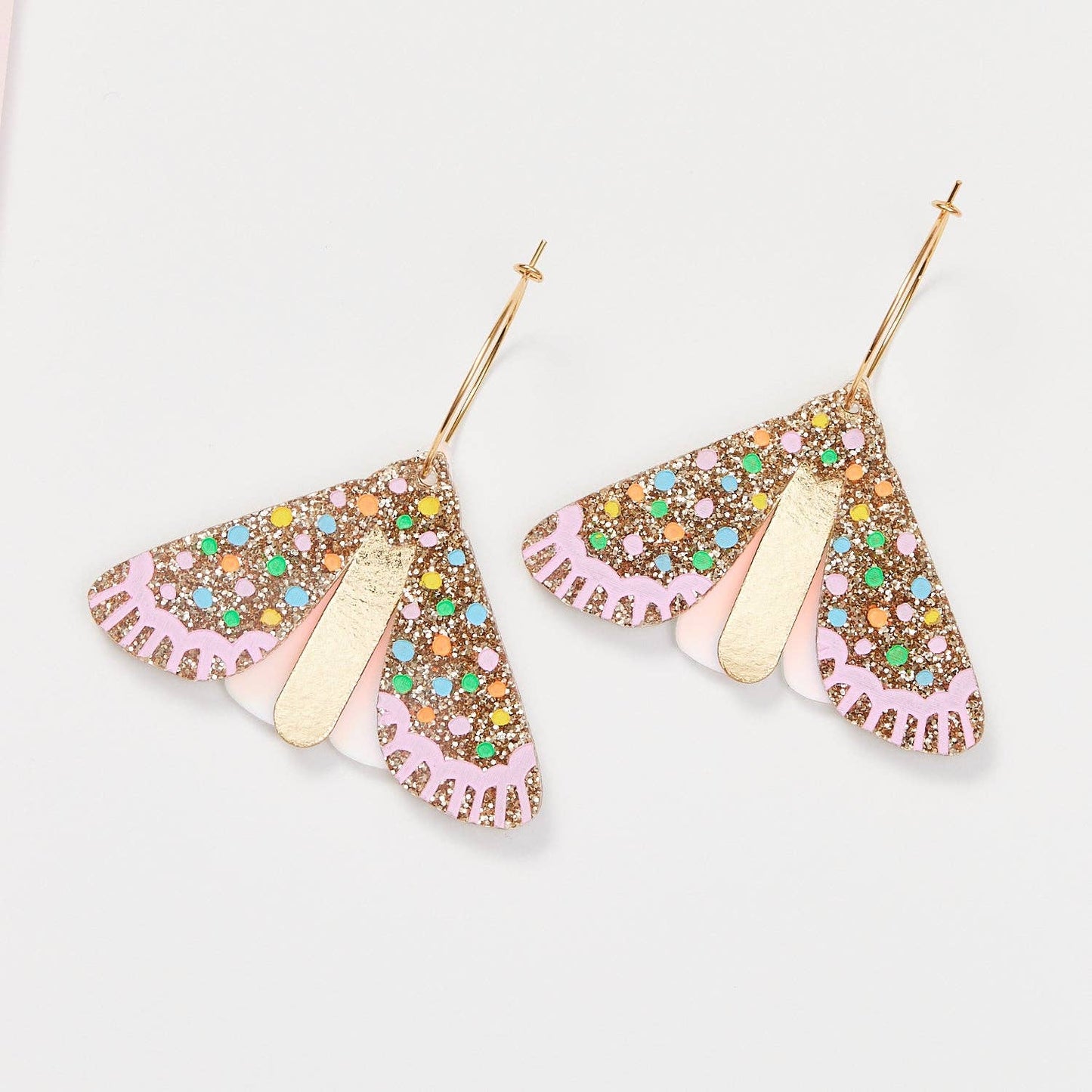 Martha Jean - Moth Earrings - Gold/Multi