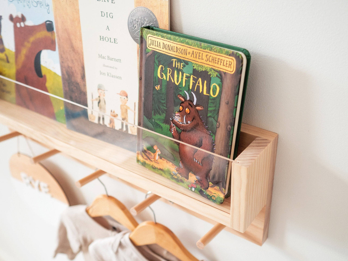 Woodyoubuy - Nursery bookshelf and clothes rack combo (acrylic front)