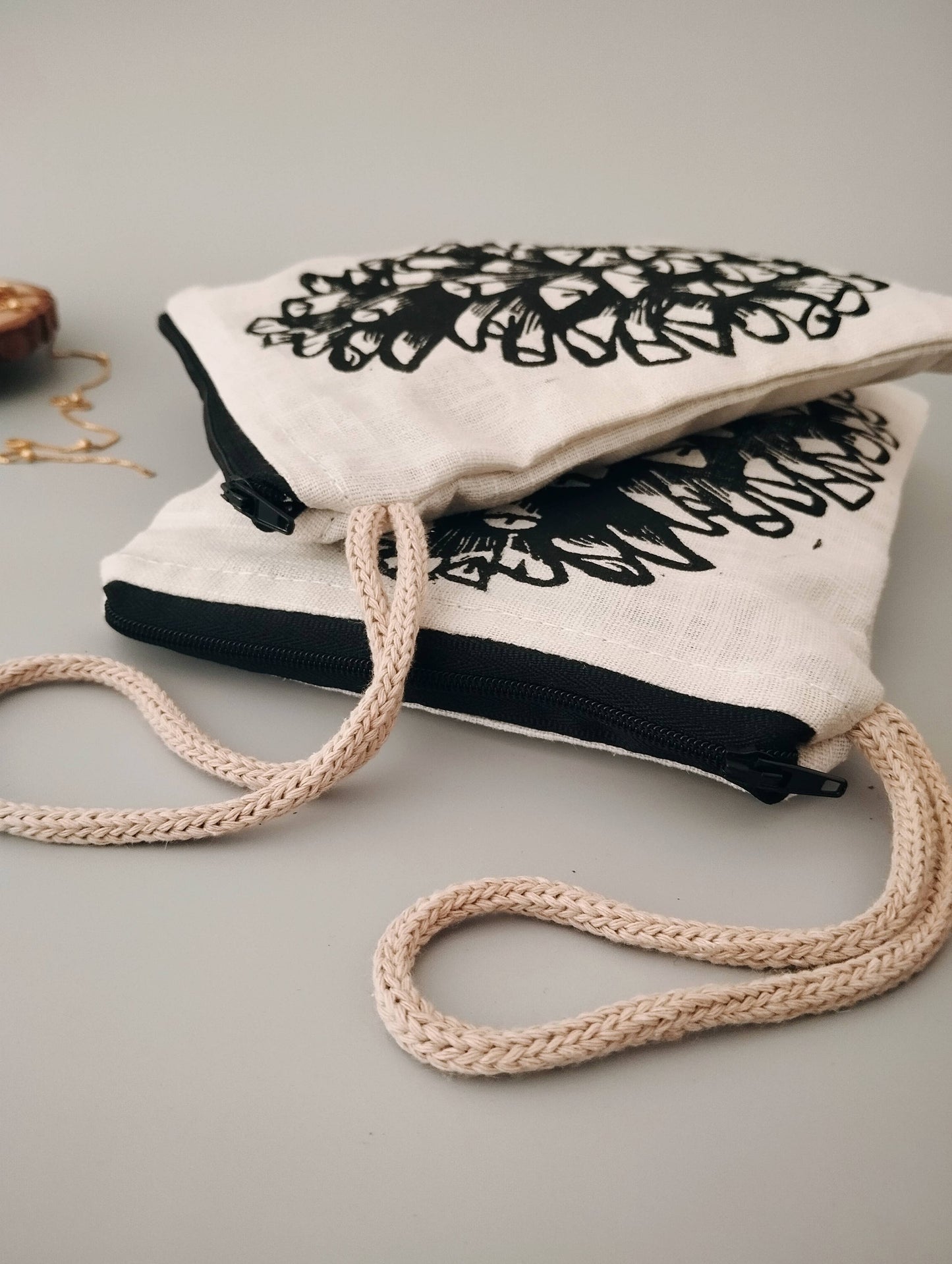 PRE-ORDER AVAILABLE - The Ink Job - Linen Pouch with Zipper - Pinecone