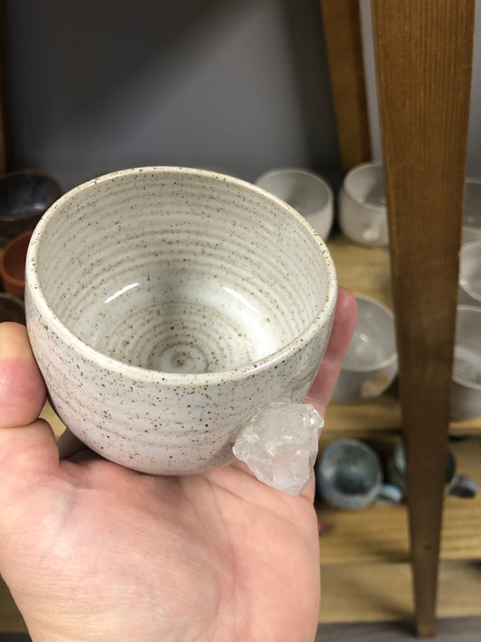 Wolf and Clay - Hug Mug with Clear Quartz Crystal