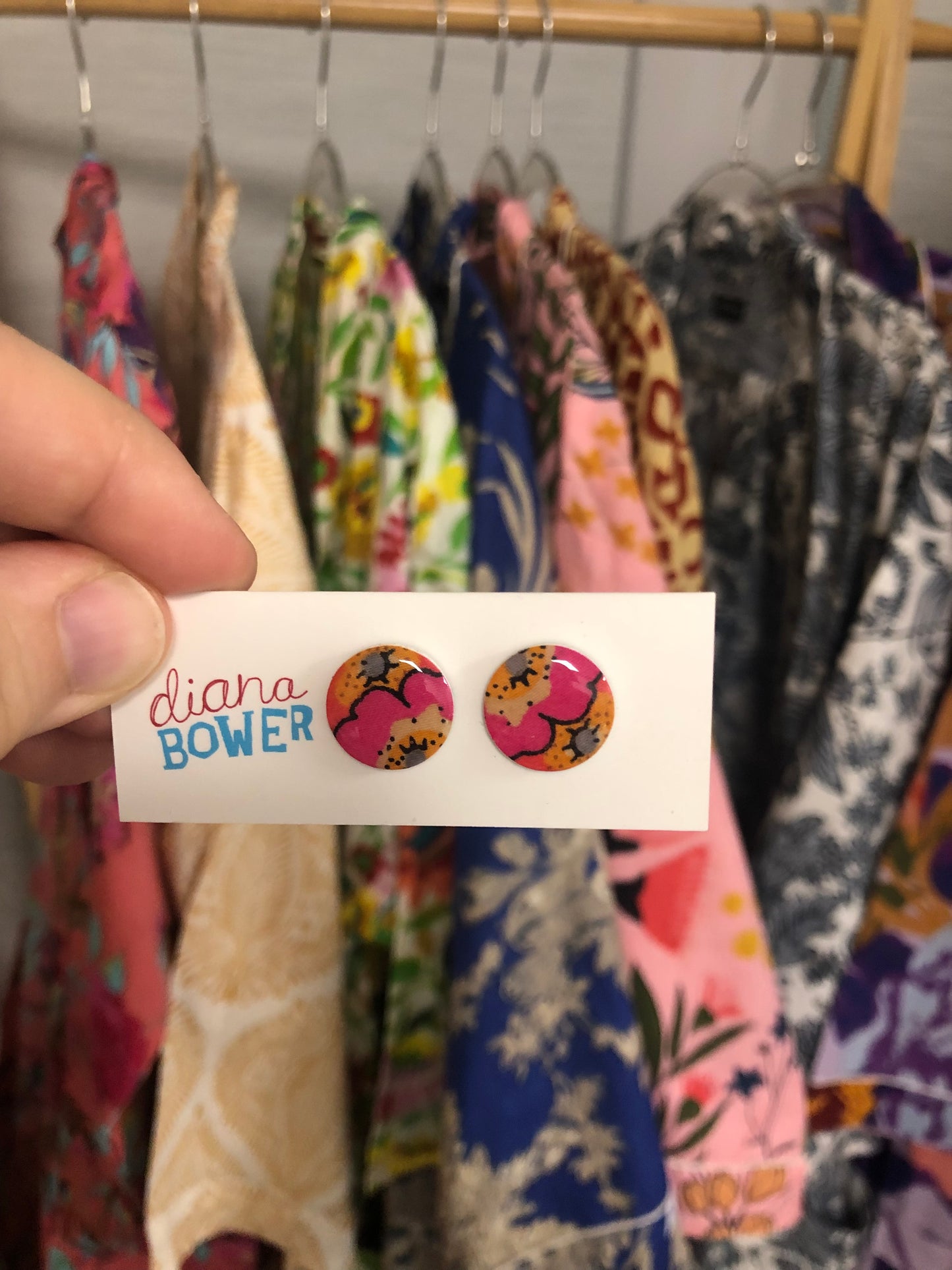 Diana Bower Designs - Earrings - small Studs - Floral