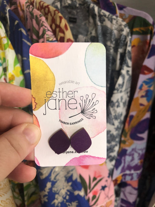 Esther Jane - Timber Stud Earrings - Deep Purple