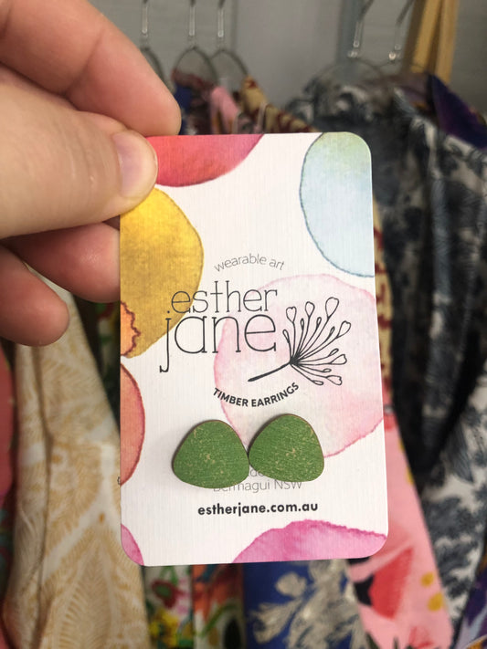Esther Jane - Timber Stud Earrings - Green