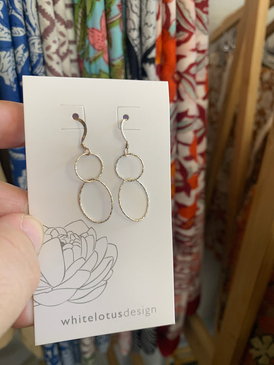 Whitelotus Design - Earrings - Double Layer Silver Hoops