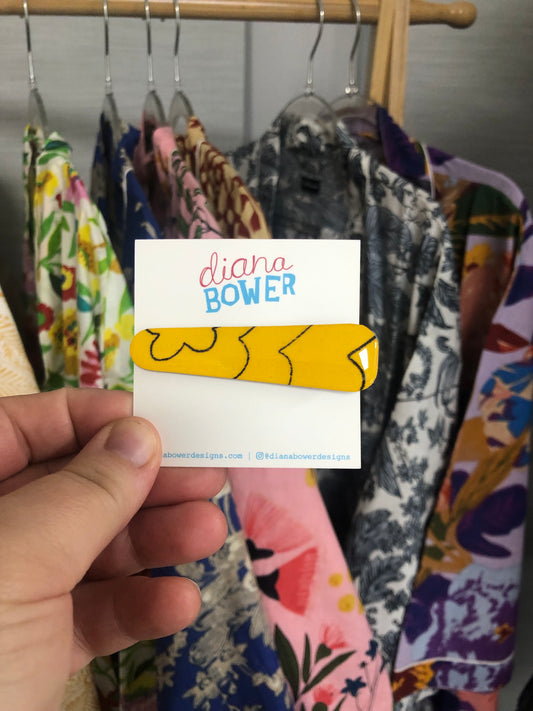 Diana Bower Designs - Hair Barrette - Yellow