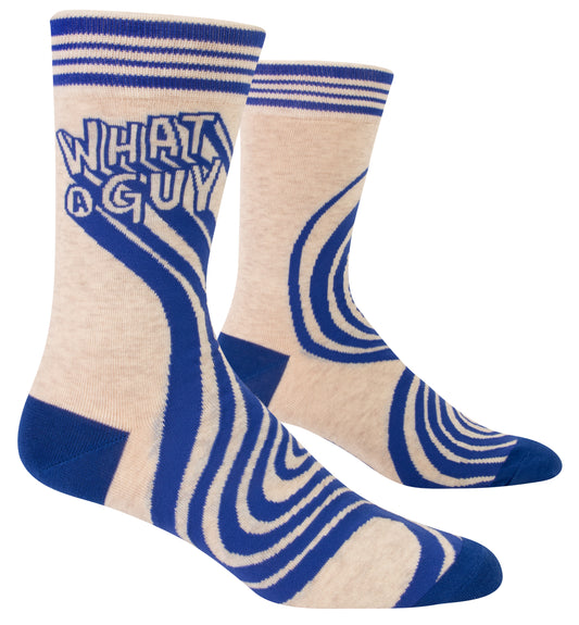 Blue Q - Men's Crew Socks - What A Guy