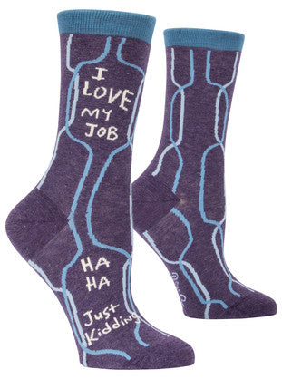 Blue Q - Ladies Crew Socks - I Love My Job