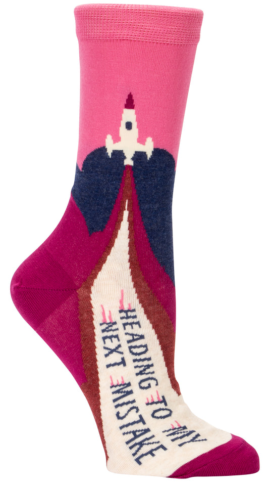 Blue Q - Ladies Crew Socks - Heading to my Next Mistake