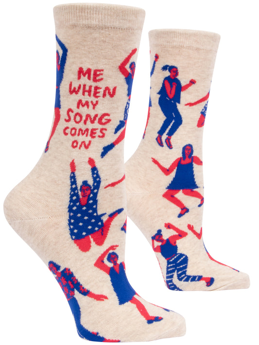 Blue Q - Ladies Crew Socks - When My Song Comes On
