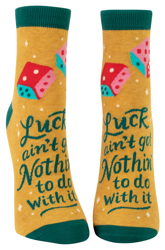 Blue Q - Ladies Ankle Socks - Luck Ain't Nothin'