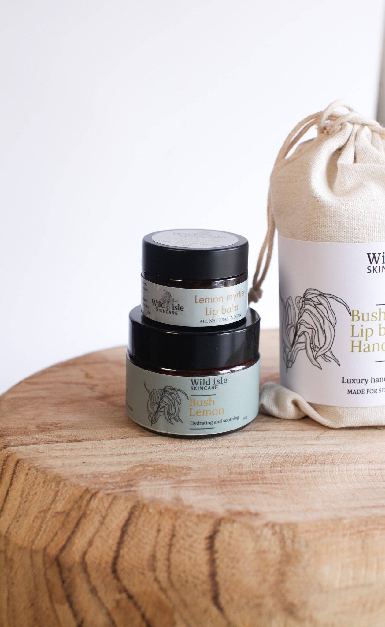 Wild Isle Skincare - Hand Cream & Lip Balm Gift Set - Bush Lemon
