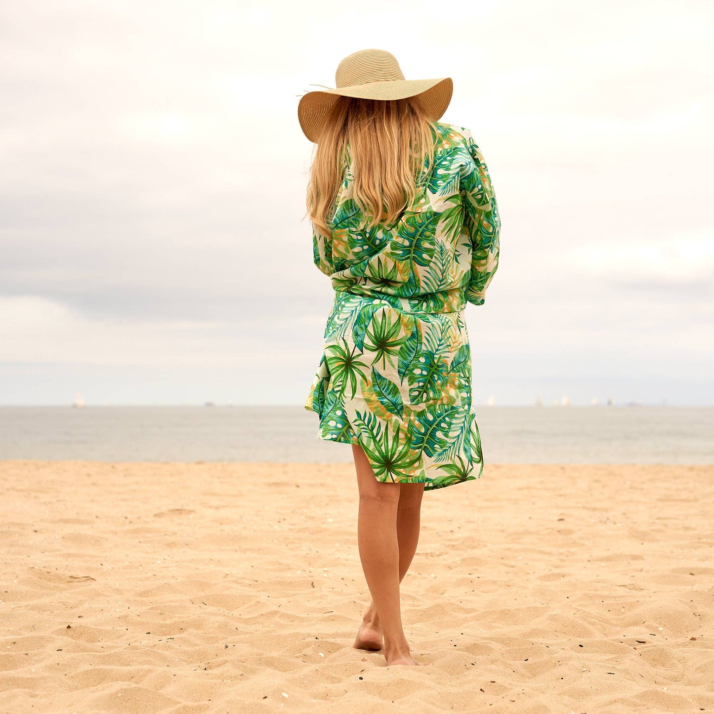 Linen Connections - Cotton Kimono Robe - Tropical Paradise