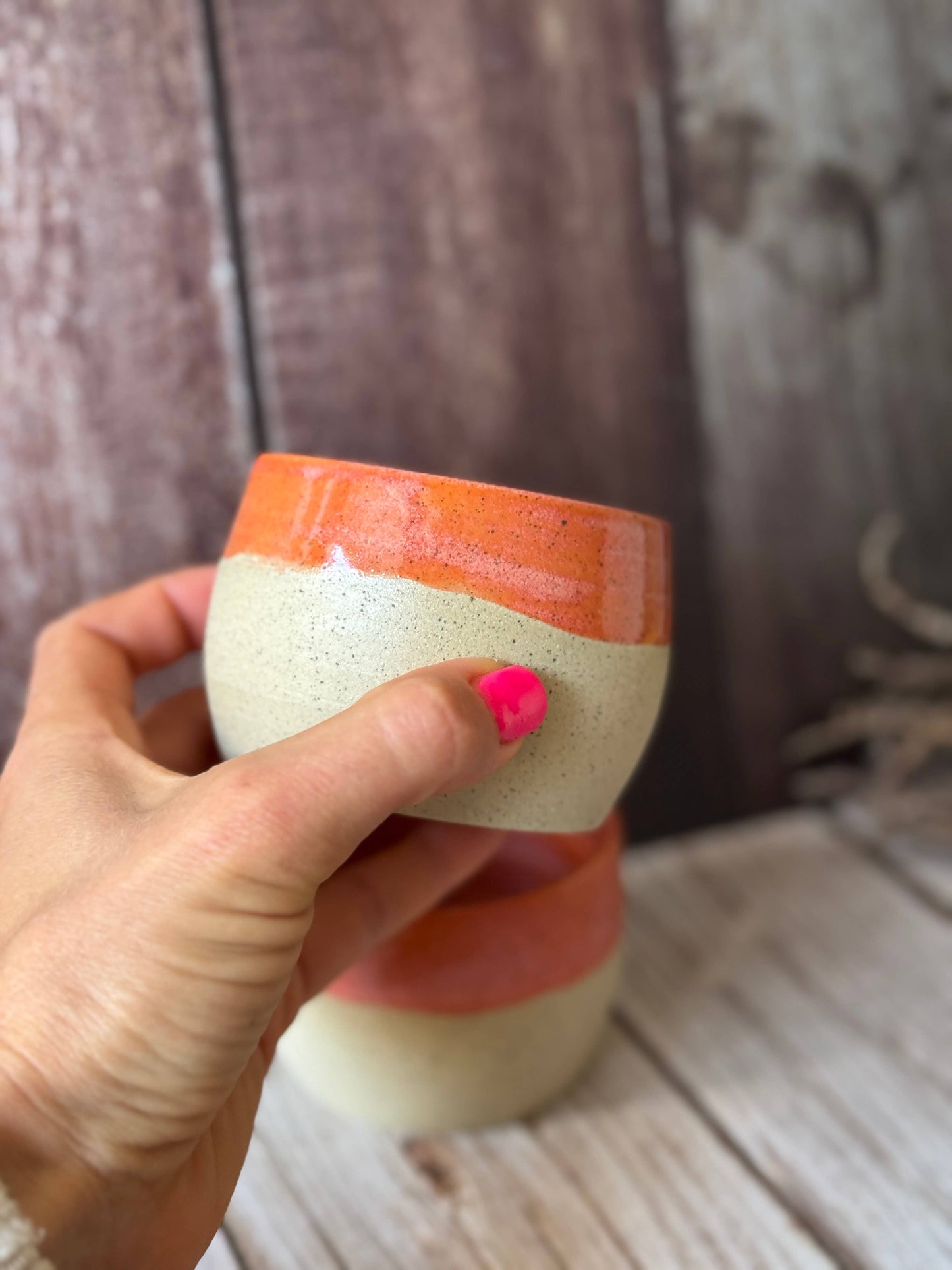 Wolf and Clay - Mini Hug Mug - Bright Orange