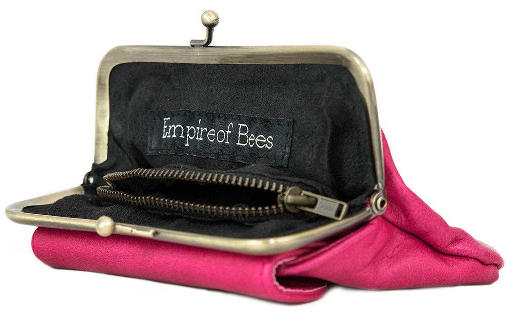 Empire of Bees - Penny's Leather Coin Purse - Pink