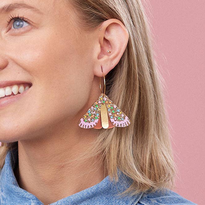 Martha Jean - Moth Earrings - Gold/Multi