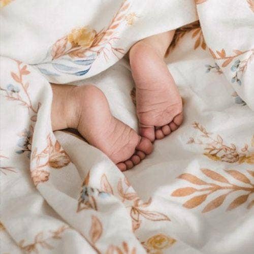 Savannah and Three - Muslin Wrap - Vintage Brown Floral