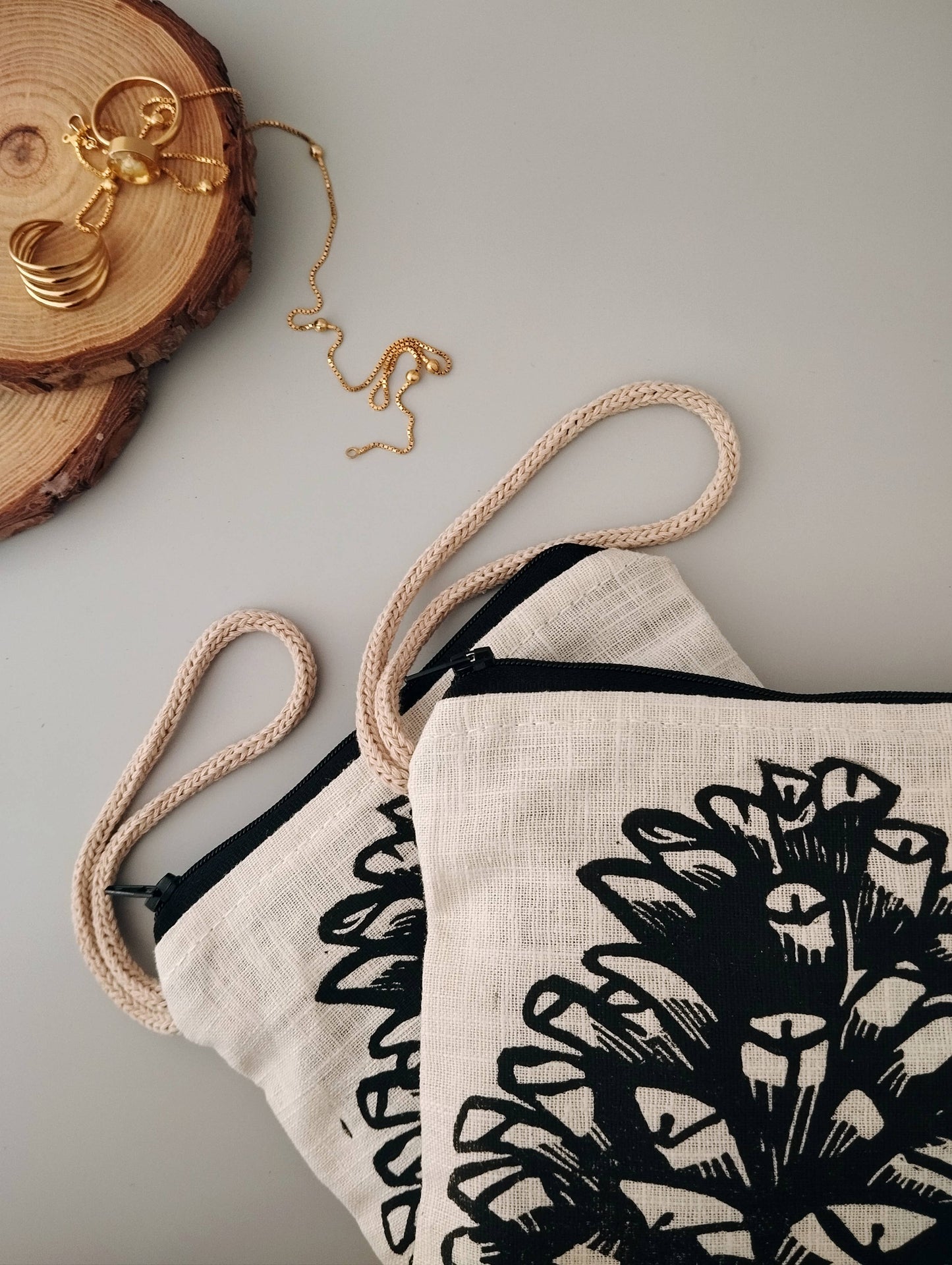 PRE-ORDER AVAILABLE - The Ink Job - Linen Pouch with Zipper - Pinecone