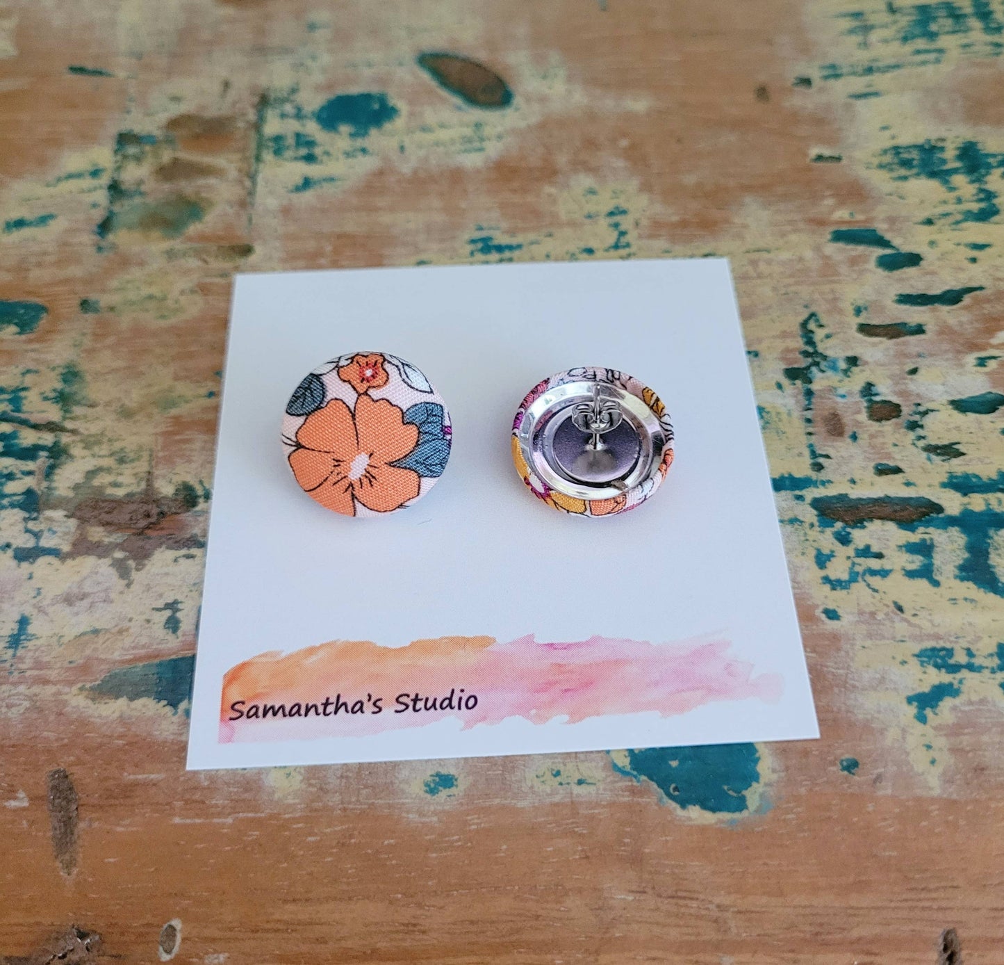 Samantha's Studio - Earrings - Spring Floral Button Studs