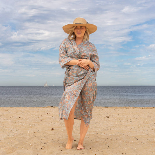 Linen Connections - Cotton Kimono Robe - Boho Vibes