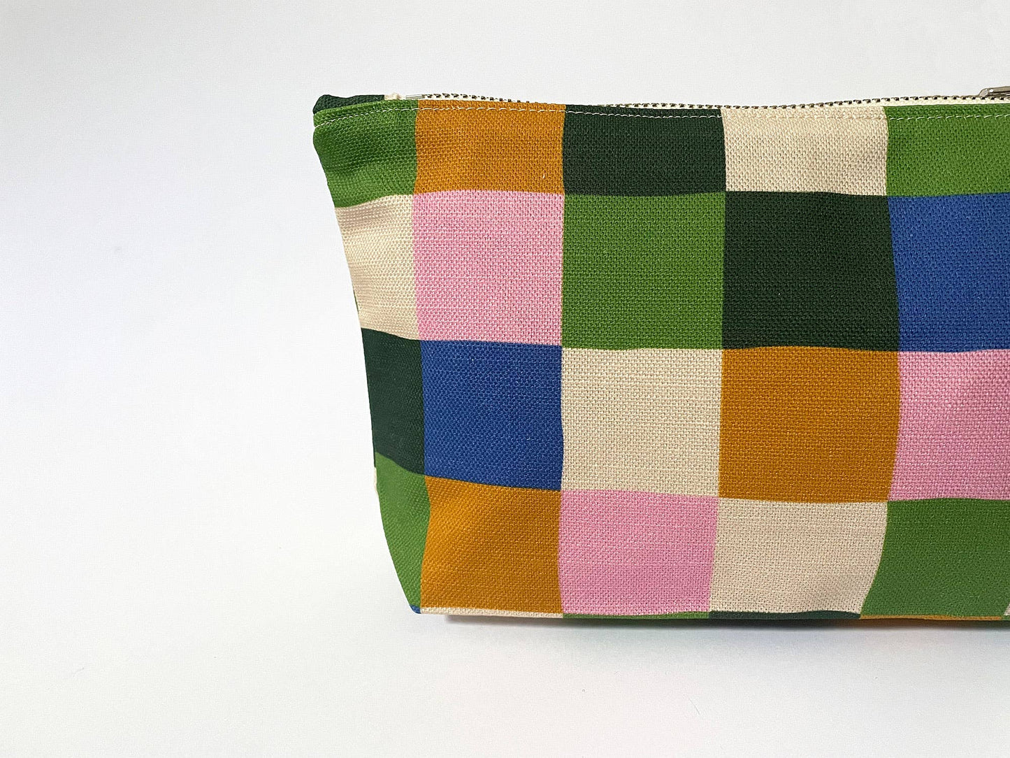 Fabric Drawer -Handmade Make-up, Travel, Clutch Zip Purse - Picnic (Dark)