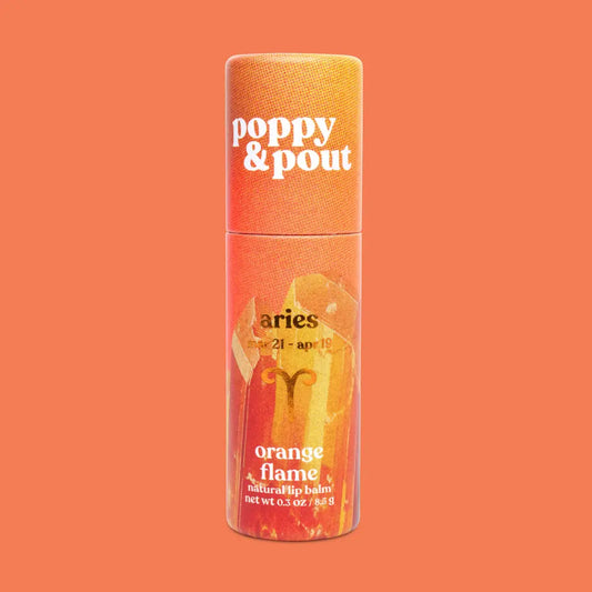 PRE-ORDER AVAILABLE - Poppy & Pout - Zodiac Lip Balm - Aries | Orange Flame