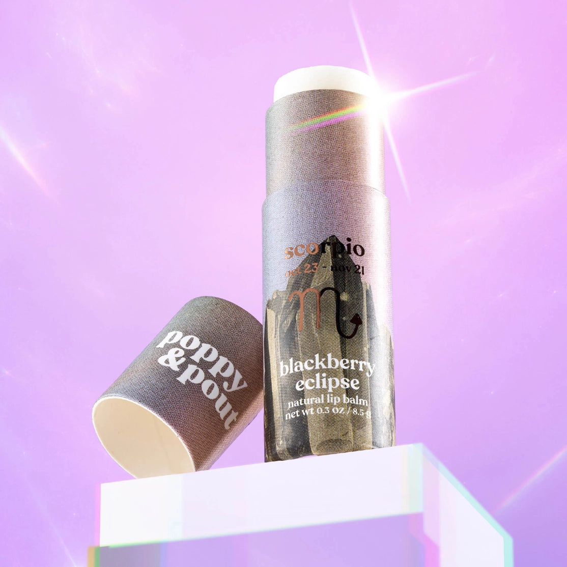 PRE-ORDER AVAILABLE - Poppy & Pout - Zodiac Lip Balm - Scorpio | Blackberry Eclipse
